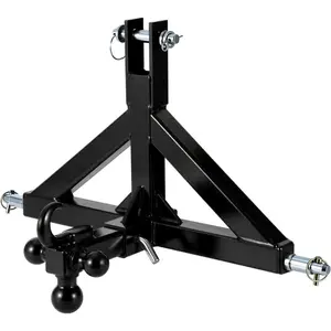 Garvee Heavy Duty 3-Point Quick Hitch Receiver for Category 1 Tractors with 2" Trailer Ball Hitch Combo, Towing Hook, Sturdy Drawbar, Easy Installation, Durable Black Steel, Includes Ball Head