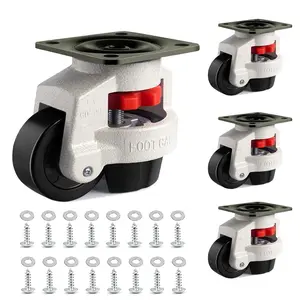 Leveling Casters Retractable Duty of 440 Lbs Set of 4,Machine Leveling Feet Castors for Workbench, Furniture,Machine Equipment(1.5 INCH)