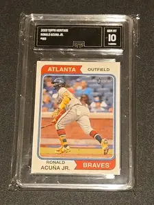 2023 topps heritage ronald acuna jr 183 GMA Graded With A Gem Mint 10