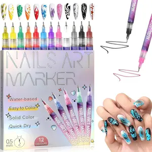 12 Colors Nail Art Pens for Kids, Quick Dry Nail Polishes, Ideal for Creative Manicures & DIY Nail Arts, Perfect Gift for Children, Vibrant Colors, Nail Art Markers, Nail Polish Set