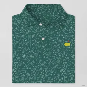 Men’s Masters PGA Style Golf Polo Shirt 2024 Printed Performance S-5XL