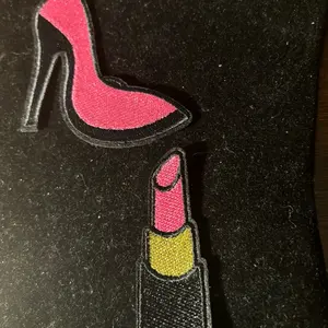 Hot Pink Pump and Lipstick Stitch iron on patch