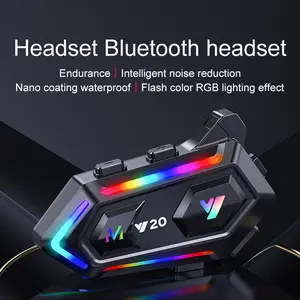 2026 NEW Motorcycle Helmet Bluetooth Headset, RGB Dazzling Lights, IPX6 Waterproof, Bluetooth 5.3, 1000mAh 25H Playtime, Noise Reduction, Hands-Free Call for Motorbike Riding
