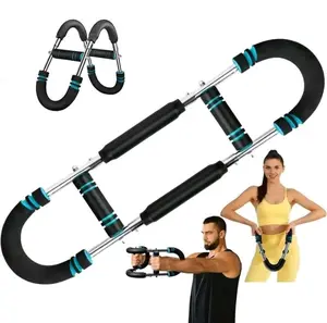 Adjustable Power Twister Arm Trainer, 60-100lb Strength Training Equipment for Chest & Arm Workouts, Snap-On Detachable, Compact Portable Home Workout Gear for On-the-Go Fitness