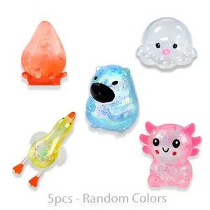 5pcs/set color random blind box, super soft elastic squeeze toy Squishies, used as a stress relief toy for children and adults to relieve boredom and anxiety, suitable as a small gift for friends' gatherings