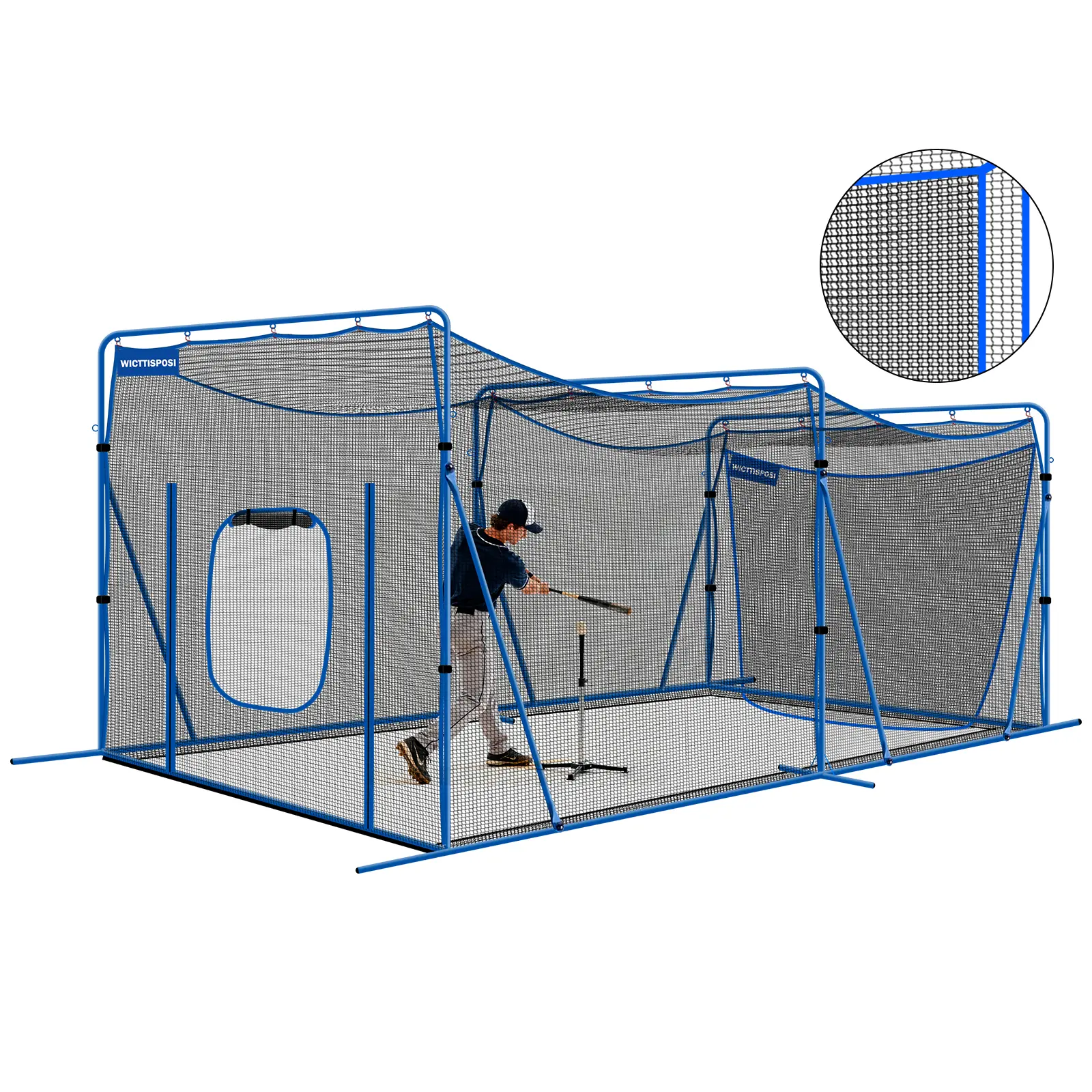 20ftx10ftx8ft Baseball Softball Cage with Hitting Net,Dual Sided 7-Ply Netting for Batting/Pitching/Fielding,Heavy-Duty Metal Frame and Windproof Ropes for Backyard Outdoor Indoor summerwins