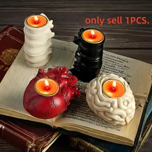 Heart & Brain & Spine Design Candle Holder, Aroma Scented Candle, 1 Count Creative Candle Stand, Decorative Ornament, Home Fragrance Decor for Home Living Room Bedroom