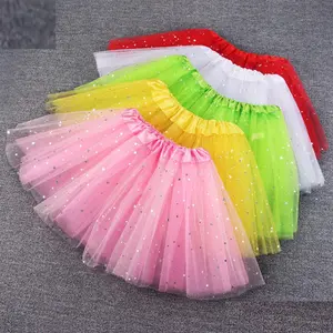 Star Pattern Mesh Tutu Skirt, Princess Ballet Dress, Toddler Girl Mesh Tutu Skirt, Role Playing Costume for Girls, Pretend Play Toy, Mesh Ruffle Skirt