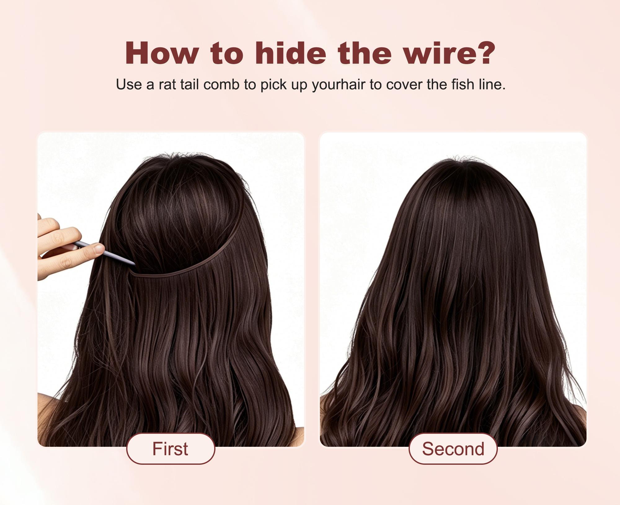 [Qbeauty Upgrade] Trendy Mermaid Body Wave Extensions - Invisible Wire Hairpiece Seamless Long Curls 14-22"