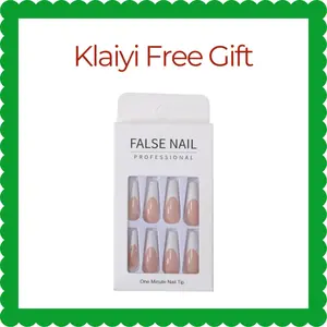 Klaiyi 10 Pcs/Set Handmade Press On Nails with Removable and Reusable Design,High-quality Luxurious Style