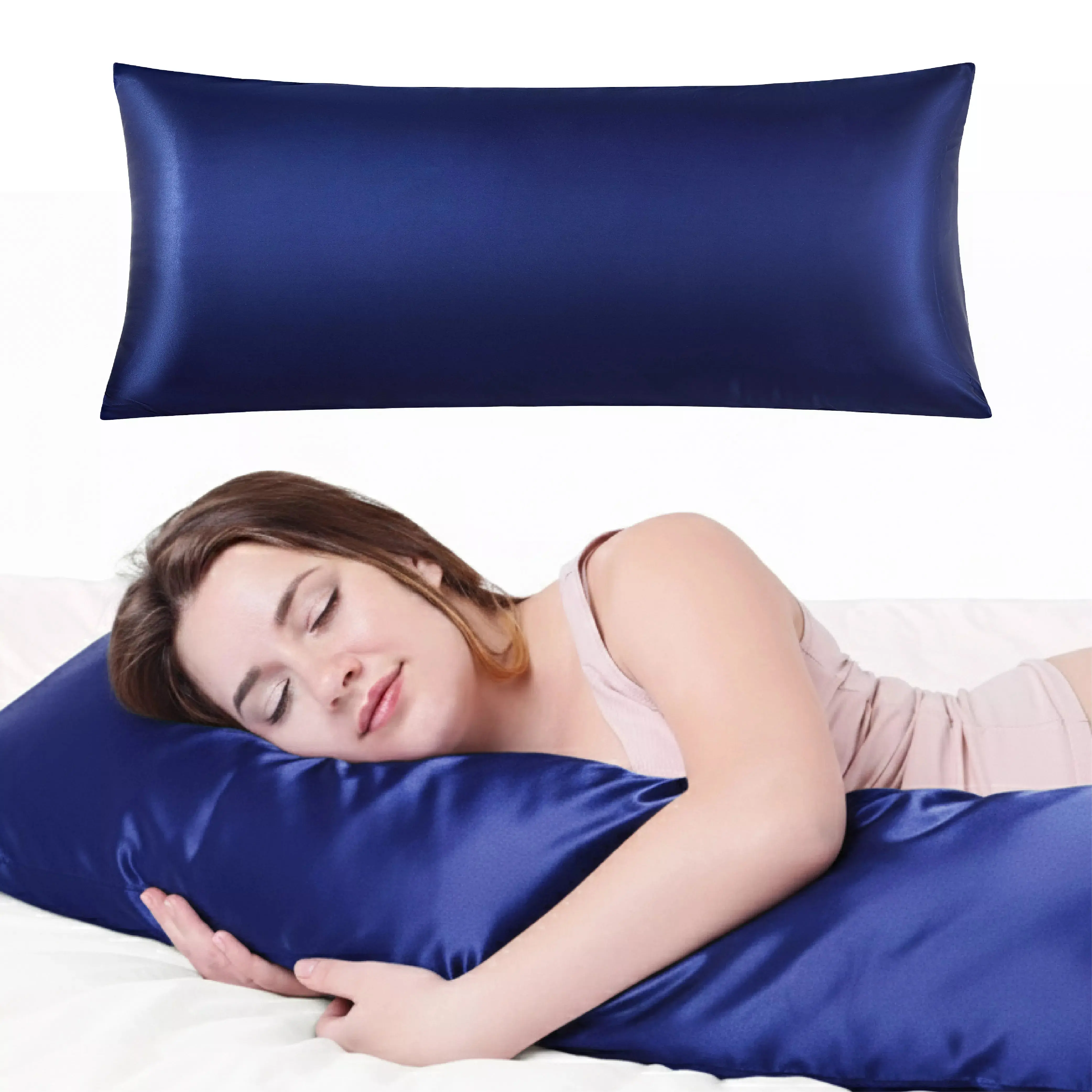 MAVIE Satin Body Pillowcase 20" x 54" - Silky Soft Long Pillow Cover with Envelope Closure MAVIE Satin Body Pillowcase 20" x 54" - Silky Soft Long Pillow Cover with Envelope Closure