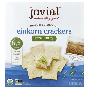 Jovial Organic Sourdough Einkorn Crackers, Rosemary, 4.5 oz (128 g)