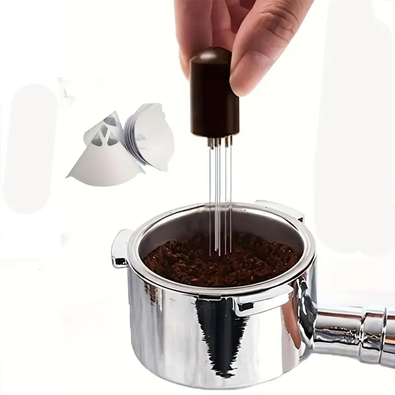 Espresso Distribution Needle & 60pcs Cone Filter Paper Set, Coffee WDT Tool & Pour Over Coffee Filter Paper, for Baristas & Home Bakers