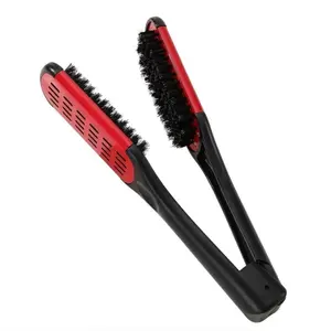 Anti-Static Manual Hair Brush with V-Shaped Styling Tool, Straightening Comb for All Hair Types, Easy-To-Use Smooth Glossy Finish
