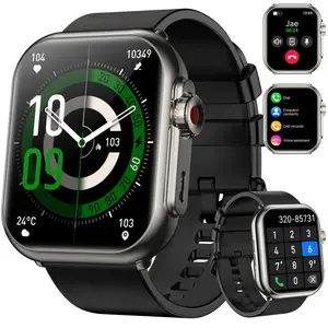 QONBINK Smart Watch, 1.85" Smartwatch for Men Women (Answer/Make Call) Heart Rate, Sleep Monitor, Pedometer, Spo2, Activity Tracker, IP68 Waterproof Fitness Watch for Android iOS (Black)