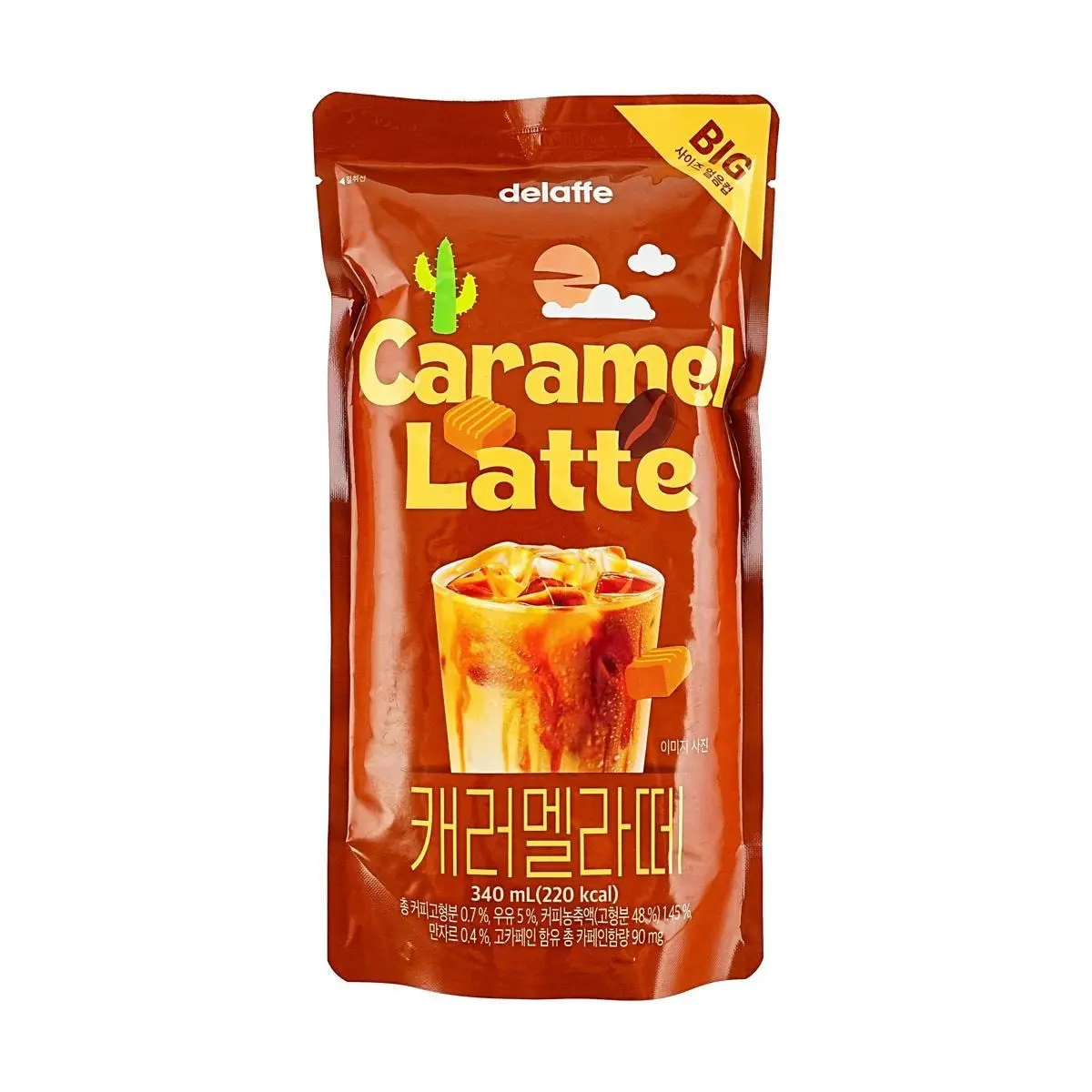 DELAFFE Caramel Latte Coffee Drink 340ml - Korean Convenience Store Popular Beverage