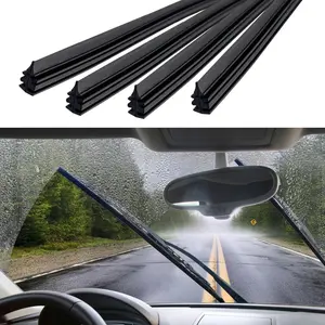 4PCS 26" Adjustable Universal Windshield Wiper Blade Rubber Refills Car Accessories for Front & Rear Windshield Wiper Blade Strips