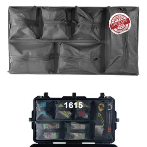 LAFENLIN Lid Organizer for Pelican 1615 Case – 6 Mesh Pockets, Durable Waterproof Storage for Camera Gear, Tools, Diving & Outdoor Equipment – Easy Install with Screws & Velcro