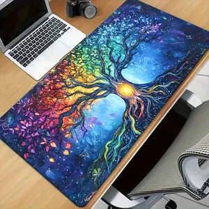[1pcs Vibrant Mouse Pad] 1pc Vibrant Tree of Life Mouse Pad | Natural Rubber Desk Mat with Colorful, Intricate Tree Design, Ideal for Gaming & Office Use, Durable Desk Mat