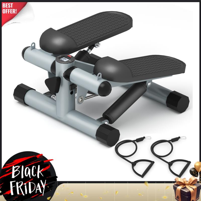 Steppers for Exercise, Space-saving Stair Stepper with Resistance Bands, Mini Stepper for Home And Office Use with 330LBS Loading Capacity, Hydraulic Fitness Stepper with LCD Monitor senior citizen