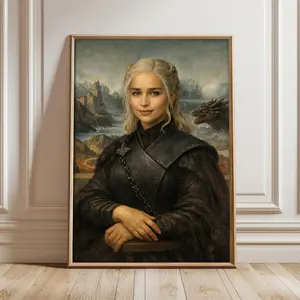 Daenerys Targaryen Wall Art Retro Daenerys Targaryen Mona Lisa GOT Poster