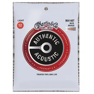Martin Strings  Authentic Acoustic Lifespan 2.0 80-20 Bronze Guitar Strings - Medium