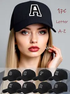 Men's and Women's Matching Fashionable and Versatile Baseball Cap - 26 Letter Denim Material - Breathable and Comfortable with Adjustable Strap - Outdoor Adventure Embroidered Sun Hat for Camping, Hiking and Fishing Sunscreen Baseball Cap