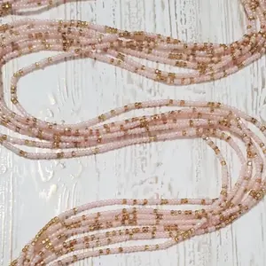 Rosa Pink & Gold Waistbeads African Waist Bead Jewelry