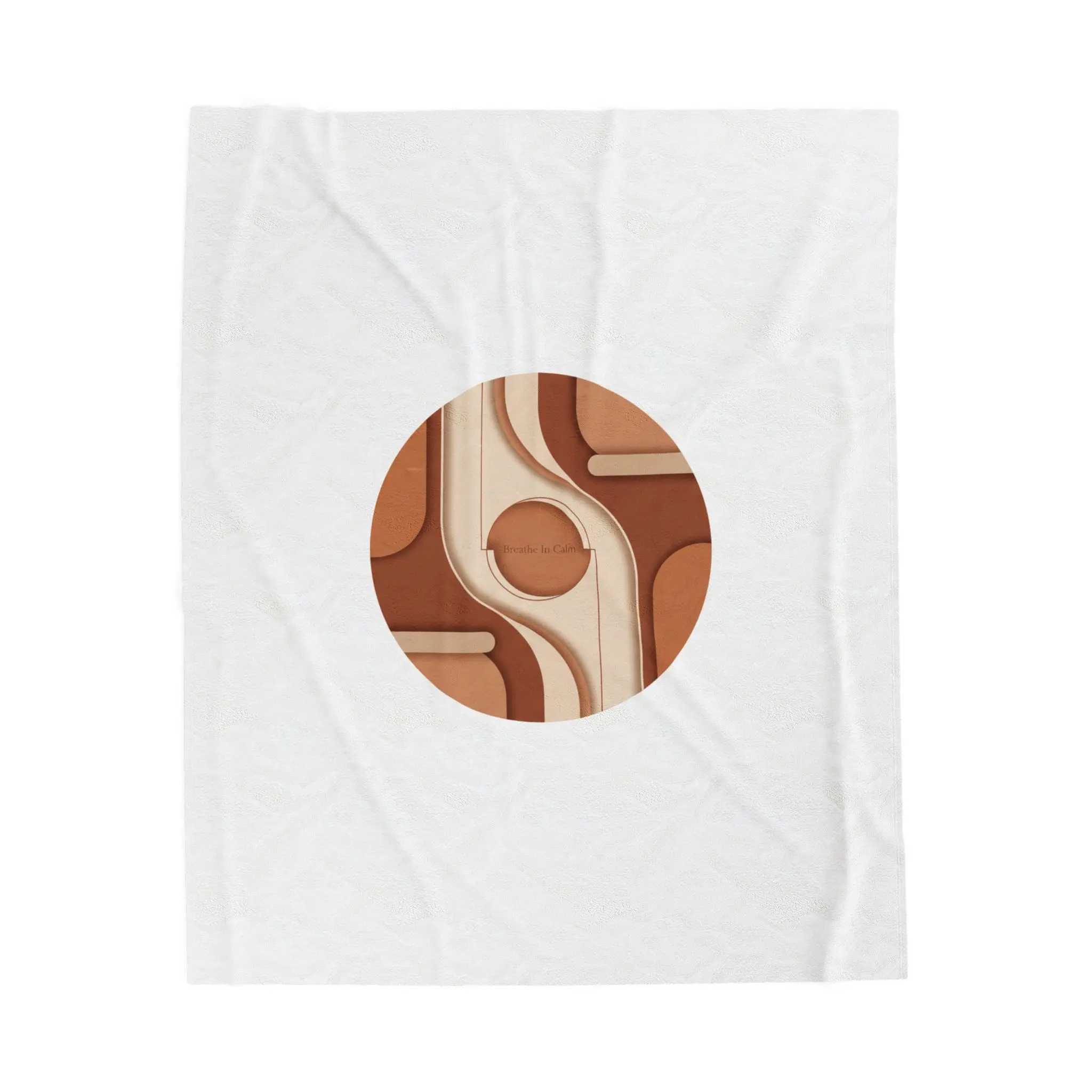 Terracotta Abstract Arch Plush Blanket | Warm Neutral, Clay Tone Decor