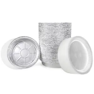 IDL Packaging 9" Round Aluminum Foil Pans with Dome Lids (Pack of 100) - Disposable Aluminum Container with Clear Plastic Lids - Great for Baking, Cooking, Serving