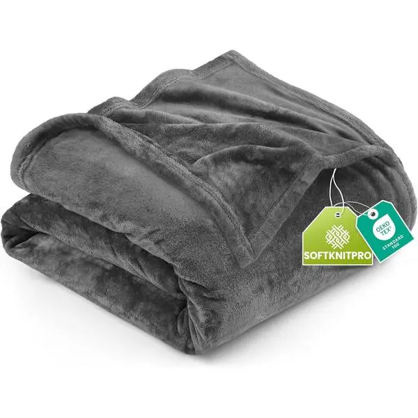 Utopia Bedding Ultra Soft Fleece Bed Blanket Queen Size Grey (90x90 Inches) | Microfiber Plush Warm Lightweight Breathable Cozy Blanket Anti-Static, All Season Use, Gift for Women and Men