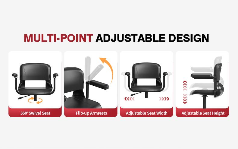 Unificare 4-Wheel Heavy-Duty Powered Mobility Scooter for Seniors, 12.4 Mi Range, 419 LBS Weight Capacity, Easy to Operate & Foldable