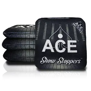 Show Stoppers Black Cornhole Bags | ACE Pro Stamped, Set of 4