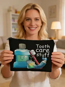 World Cup Football Day Family Travel Bag, Cute Dental Care Toothbrush Holder, Foldable Makeup Bag, Suitable for Commuting & Business Trips