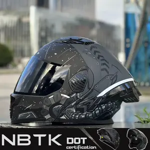 Nbtk Flip-Up Full Face Motorcycle Helmet, Abs Material with Eps Cushioning, Multiple Ventilation Ports, Removable Liner, Unisex All-Season Use, Protective Gear, Motorcycle Helmet Visor