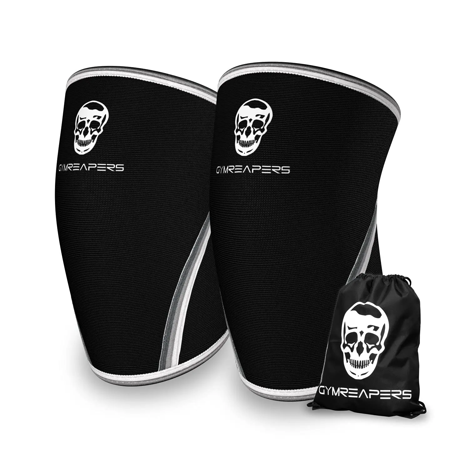 Gymreapers Knee Sleeves (1 Pair) with Gym Bag - IPF Approved - Knee Sleeve & Compression Brace for Squats, Fitness, Weightlifting, and Powerlifting 7MM Sleeve Pair - for Men & Women (Large)