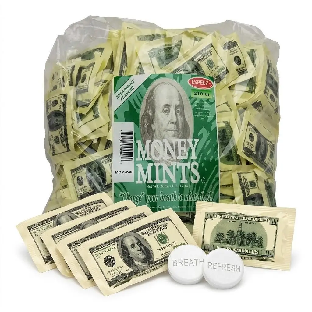 Espeez Spearmint Money Cash Mints, 240-Count Bulk Candies, Sweet Snack