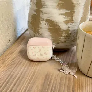 Cute Flower Pattern Earphone Case with Butterfly Pendant, Decorative Earphone Protector Cover, Earphone Accessories Compatible with AirPods, Headset, Protection, Headphone Accessories