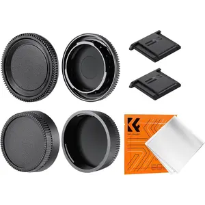 K&F Concept F Mount Rear Lens Cap & Body Cap Cover & Hot Shoe Cover Kit for for Nikon F Mount Camera Lens D5 D6 D500 D610 D750 D780 D810 D850 D3400 D3500 D5000 D5200 D5300 D5500 D5600 D7000 D7100 etc.