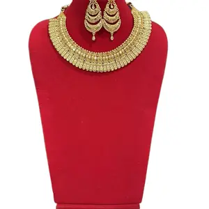 Traditional Nepali GP Necklace with Matching Earrings - Adjustable Dori, Beautiful Shinny Finish