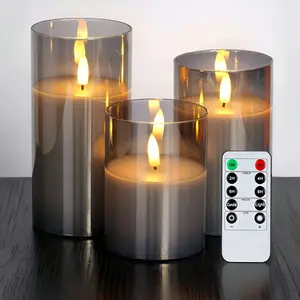 CYCG Elegant LED Candle Lights, Led Candle Lamp with Remote Control, Flickering Flameless Wax Melt Burners for Weddings, Birthdays & Christmas Decor