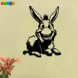 1pc Donkey Metal Wall Art, Cheerful Donkey Statue Mural, Ideal Gift for New Year, Easter, Animal Decor Enthusiasts, Weather-Resistant Metal Wall Decor Wall Sculptures, Perfect for Garden Wall & Backyard Fence Animal Enthusiasts