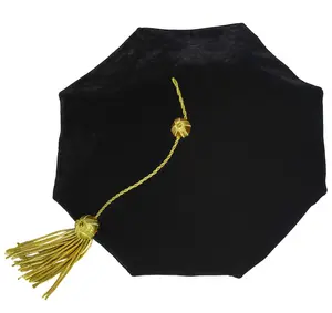 GraduationMall Graduation Doctoral Tam Velvet with Gold Bullion Tassel