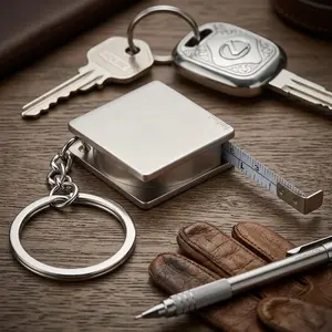 Stainless Steel Keychain Ruler: Dual-Scale Mini Measuring Tool for Precision Tasks | Laser-Etched Metric & Imperial Units | Compact Design for DIy, Crafting, Engineering | Hardened, Scratch-Resistant, Ideal for On-the-Go Use by Professionals & Hobbyists.