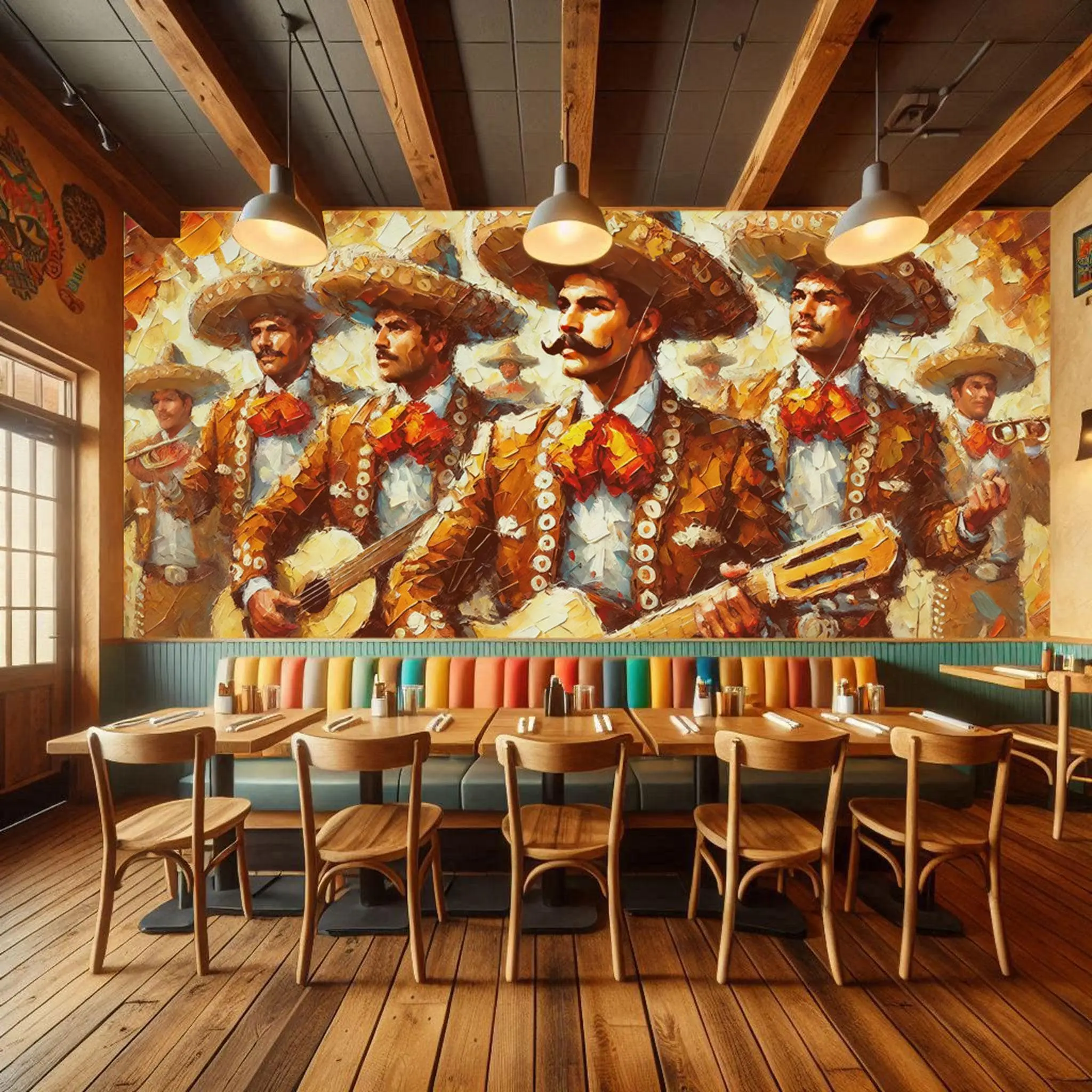 Mexican Mariachi Band Peel and Stick Wallpaper - Traditional Charro Mural Décor - Removable and Easy to Apply Wall Covering