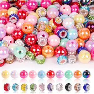 100 count Beads for Pens, Rhinestone Large Hole Beads, Rainbow  Bead, Focal Bead  for DIY Beadable Pens, Bracelets