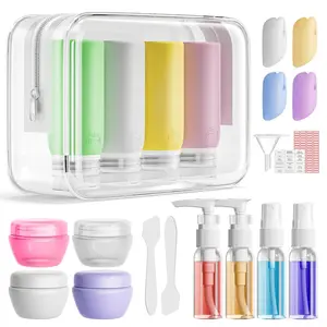 21 Pack Leak Proof Silicone Travel Bottles Set, TSA Approved Containers for Toiletries, Travel Size Accessories and Shampoo Conditioner Bottles with Toiletry Bag (BPA Free)