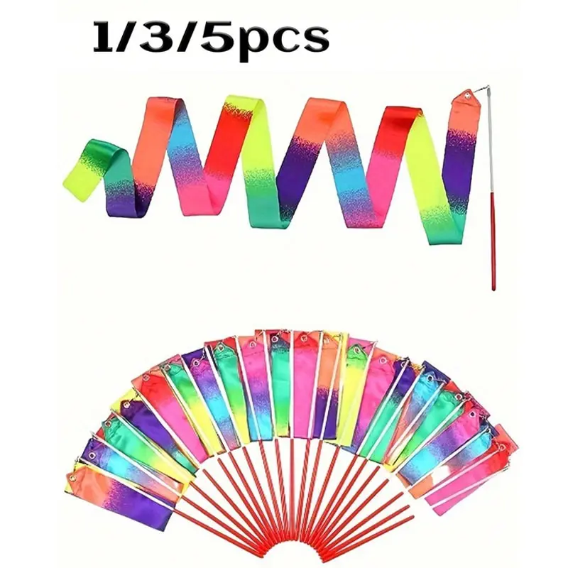 Rainbow Ribbon Waving Magic Wand Set, Colorful Flashing Shiny Decorations, Graduation Party Set, Perfect for Princess Parties, Birthdays, Halloween, Christmas, Graduations