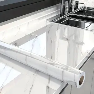 Marble Pattern Waterproof Self Adhesive Wallpaper - 15.7"x78.7" Roll, Multiple Drop Match, Perfect for Kitchen & Bathroom , Easy to Install