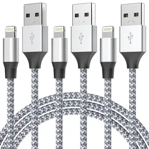 Durable iPhone Charger Cord 6FT 3Pack [Apple MFi Certified] Lightning Cable Nylon Braided iPhone Cord Fast Charging Cable Compatible with iPhone 14/13/12 Pro Max/12Pro/11